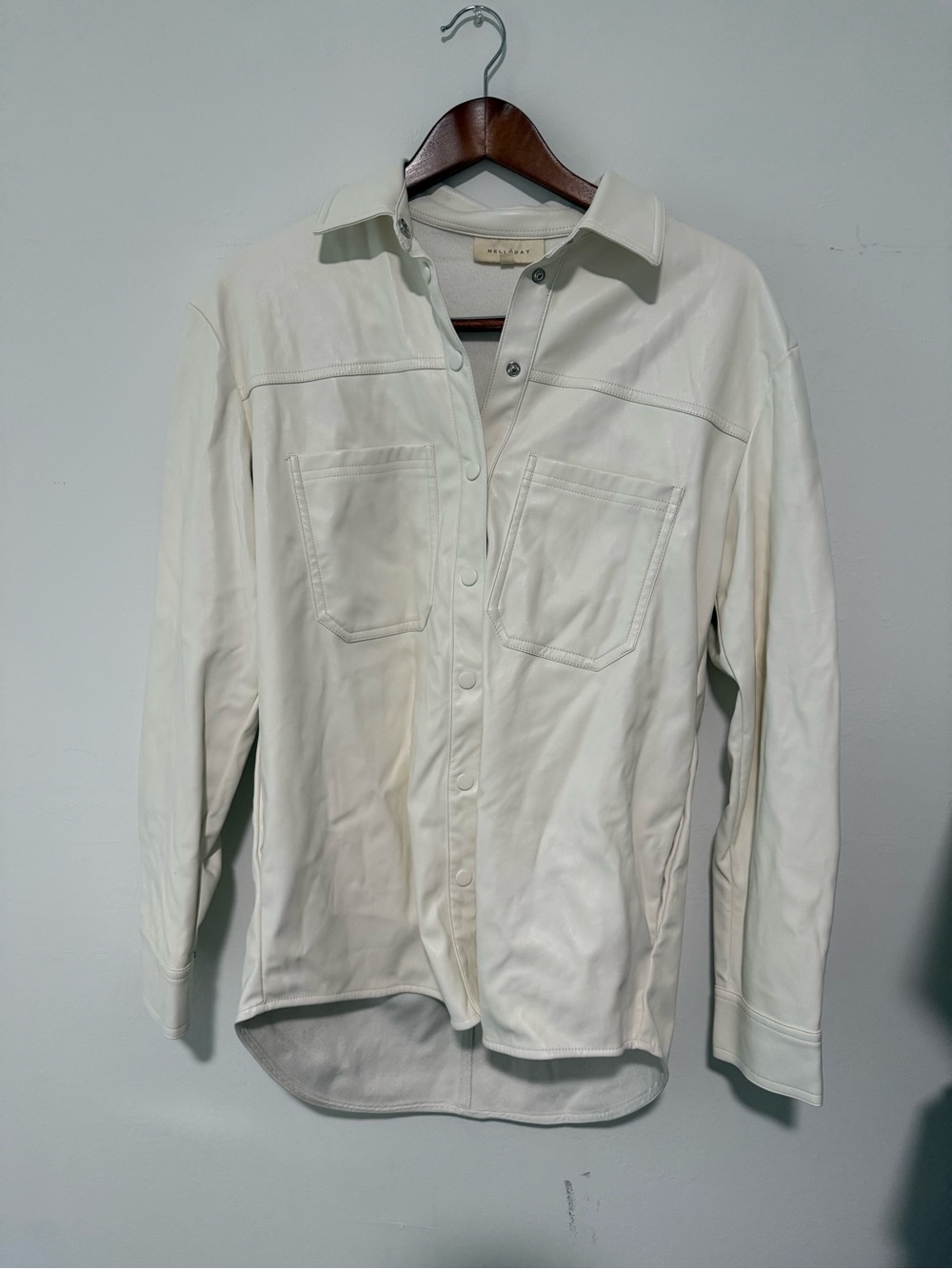 Melloday Shirt Jacket Faux Leather